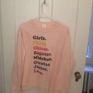 J. Crew x Girls Inc. pink, size M sweatshirt!